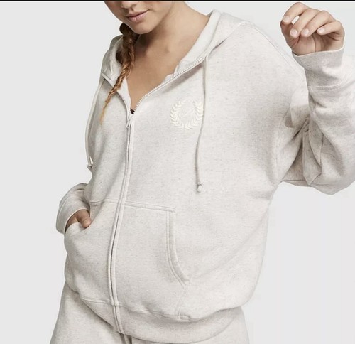 Victoria Secret Set Felpa con Cappuccio e Zip (XL) Avena Beige - Foto 4 di 9