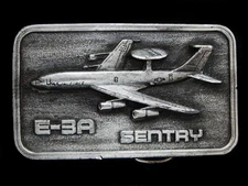 NC15125 VINTAGE 1970s **E-3A SENTRY** USAF MILITARY AIRCRAFT BELT BUCKLE