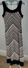 Wallis Sleeveless Chevron Print Midi Dress Wedding Guest Size 14