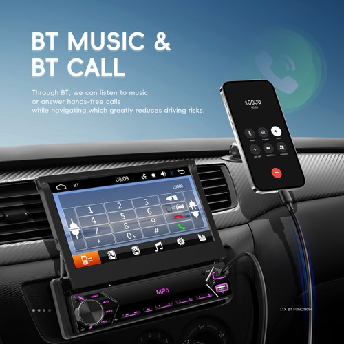 7" Single 1 DIN Flip Out Touchscreen Autoradio Bluetooth Mirror Link + Kamera - Bild 8 von 23