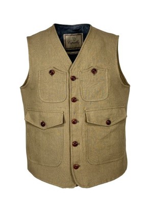 CAPALBIO MASSE LINEN men's beige linen vest Made in Italy