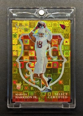 MARVIN HARRISON JR. Rookie 2024 Select Certified Gold Pandora Prizm SSP /10 RC