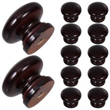 12Pcs Black Wooden Cabinet Knobs Comfortable Touch Drawer Pulls for Home
