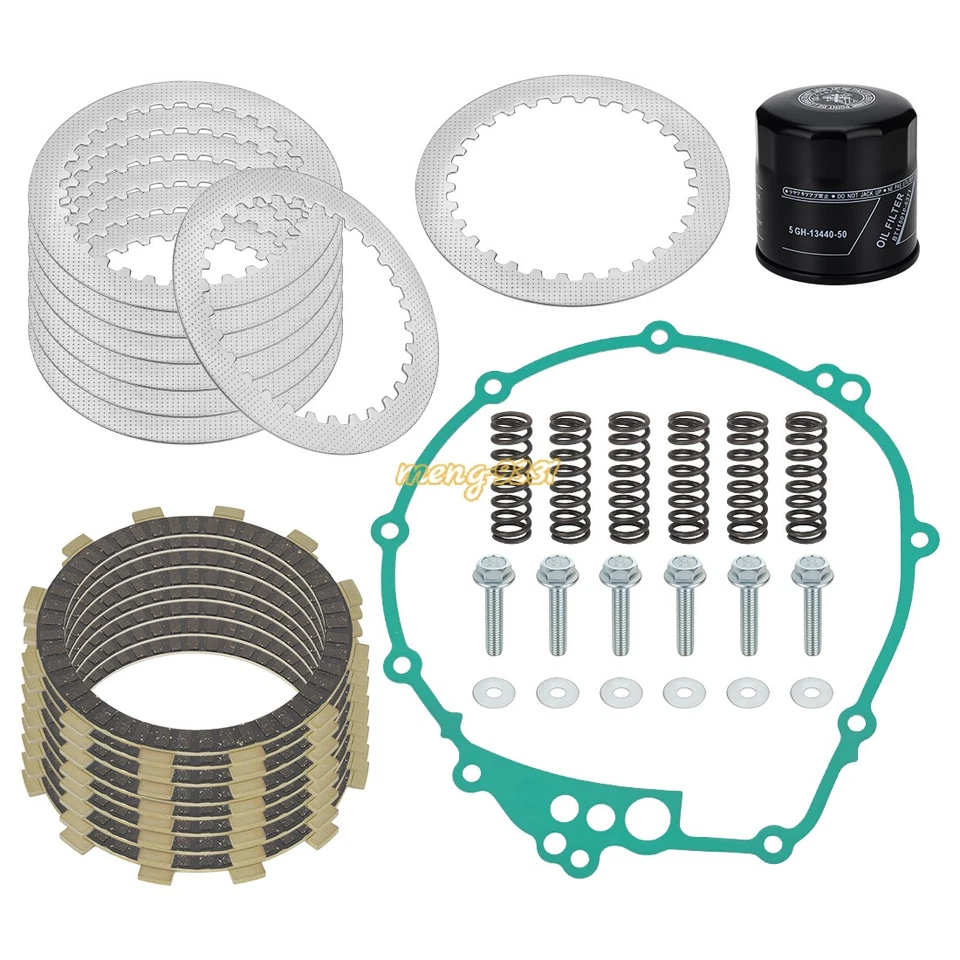 Kit de filtro de aceite de fricción y placa de acero de embrague para Yamaha YZF-R6 R6S FZ6 2003-2009 Foto 4 de 4