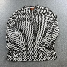 Tory Burch Tunic Shirt Womens 6 Black White Geometric Print Casual Ladies