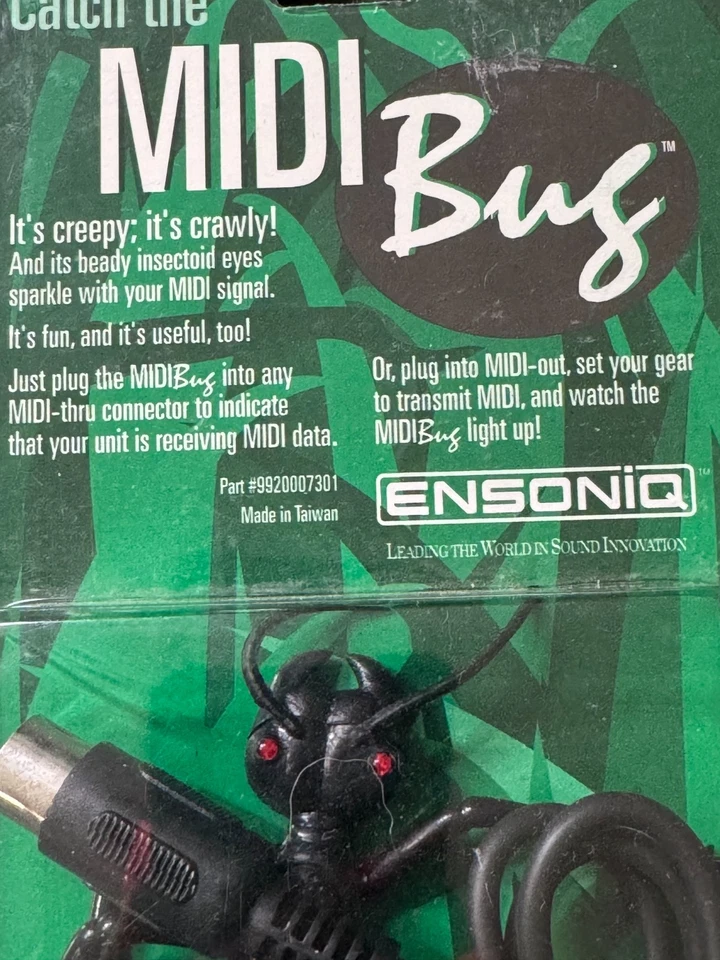 VTG Midi Bug by Ensoniq Very Rare Synth Ant New in Pkg Untested Black/Green - Image 2 of 3