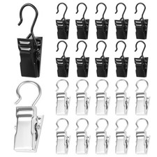 50PCS Stainless Steel Curtain Clips With Hook For Curtain Photos Home Ring UK