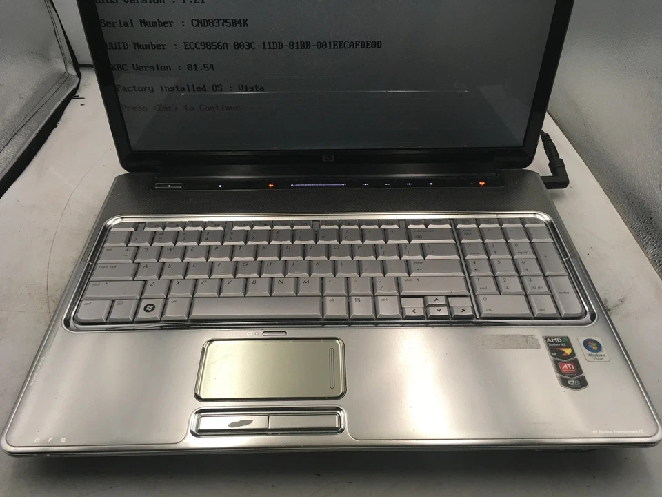 HP PAVILION DV7 1129WM - BOOTS TO BIOS/BIOS LOCK - AMD TURION X2 - 4GB RAM - BB - Image 3 of 4