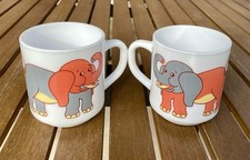 2 Mugs Arcopal « Éléphant » Années 70 TBE