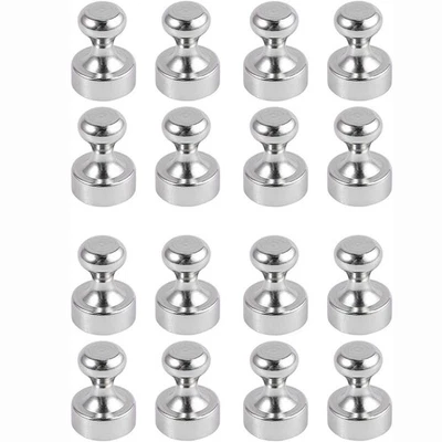 MARKENLOS 16 Stück Kegelmagnete silber Neodym Büro Schule Tafel Uni Pin Wand Magnet