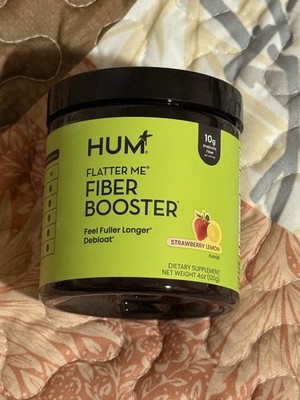 HUM Flatter Me Fiber Booster Debloat Dietary Supplement Strawberry Lemon 4 Oz