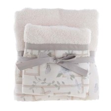 Coppia Asciugamani Blanc Mariclo Floral Twist Shabby Chic Provenzale