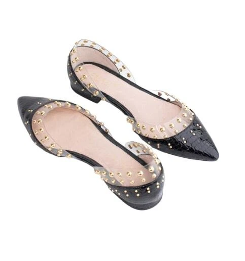 Flat clear hotsell shoes