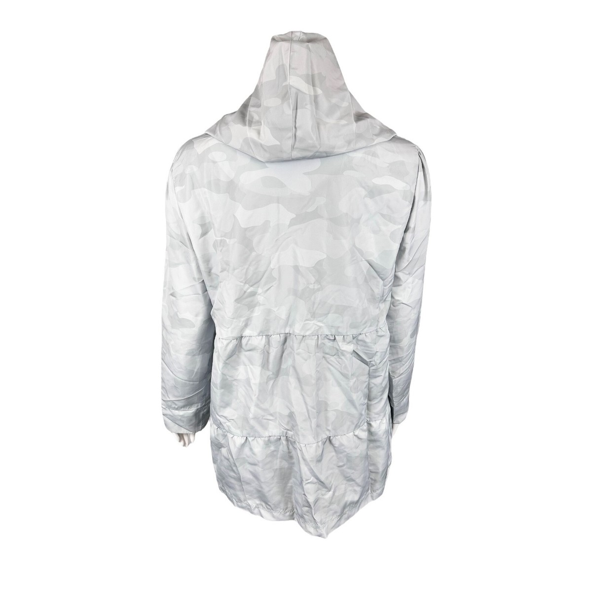 zuda Women's Hooded Rain Coat with Knit Lining Grey Camo