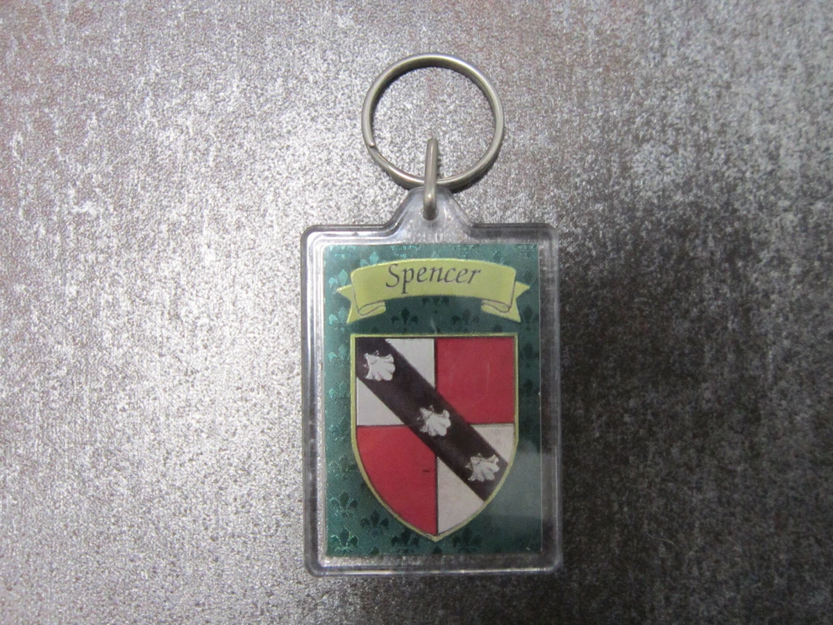 SPENCER Surname Family Heraldic Foil Keyring Key Chain Keyfob Souvenir L2R