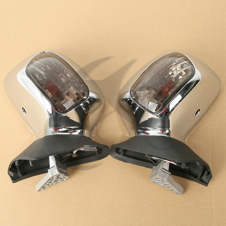 Espejos retrovisores con señales de giro aptos para Honda Goldwing GL1800 01-17 cromados Foto 2 de 4