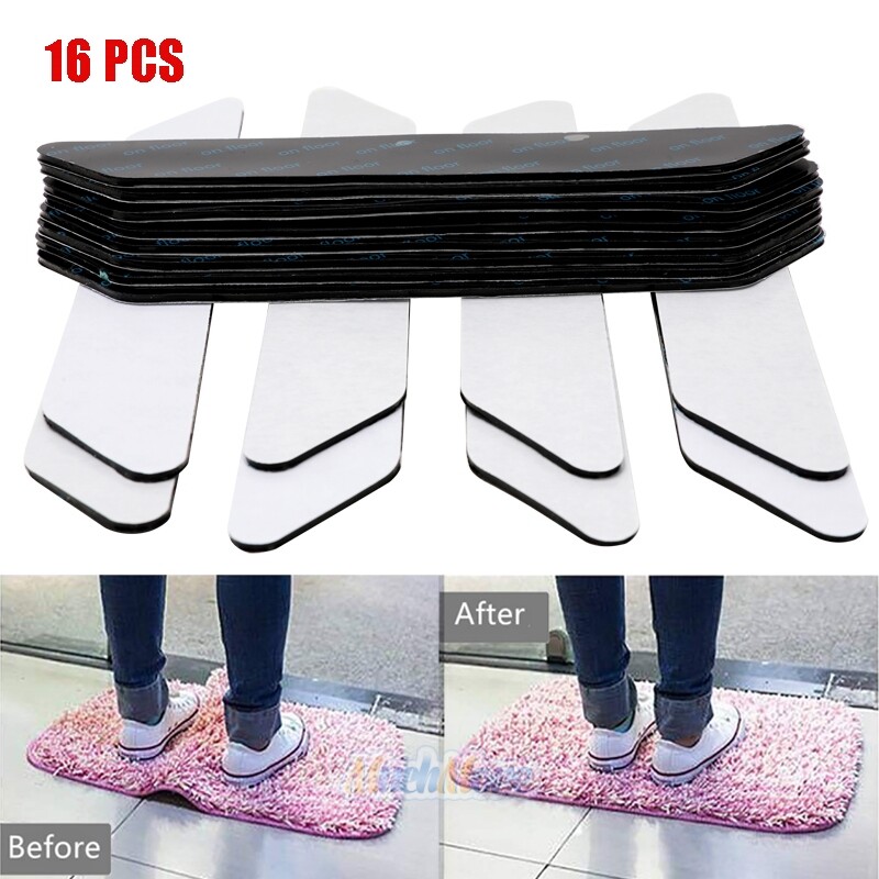 16x Rug Gripper Pad Anti Curling Carpet Anchors Sticky Holder Non Slip Washable Ebay