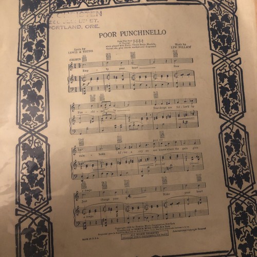 A Precious Little Thing Called Love Lou Davis Vintage Sheet Music 1928 Art - Picture 3 of 3