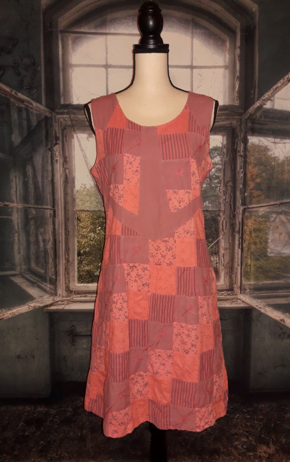 Sundance Catalog Floral Patchwork Shift Dress Siz… - image 1