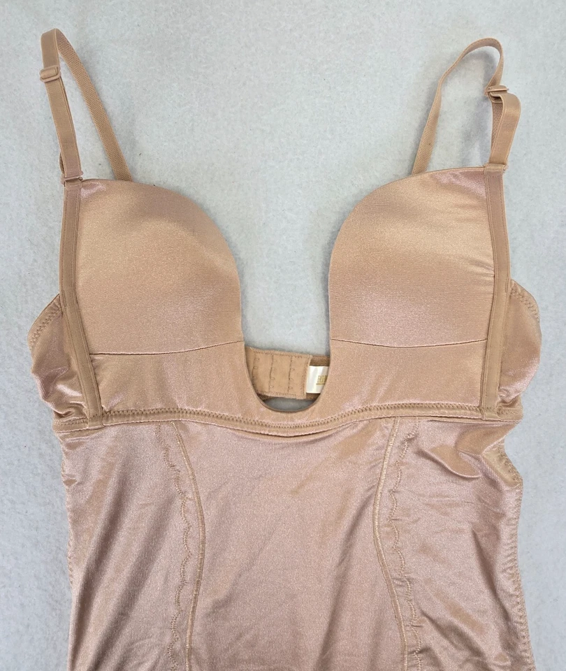 Fashion Forms Body Shapewear Wms 36C Slimming Compression Low Cleavage Beige - Image 4 of 4