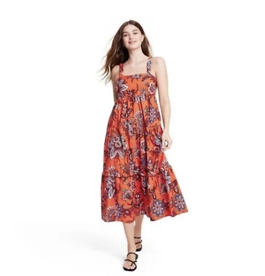 RHODE x Target Women's Large Leafy Floral Print Tiered Midi Dress - Size XXL