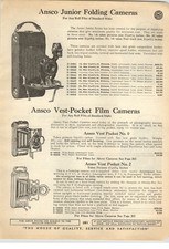 1923 PAPER AD 2 Sided Ansco Vest Pocket Folding Camera 3 3A 0 2