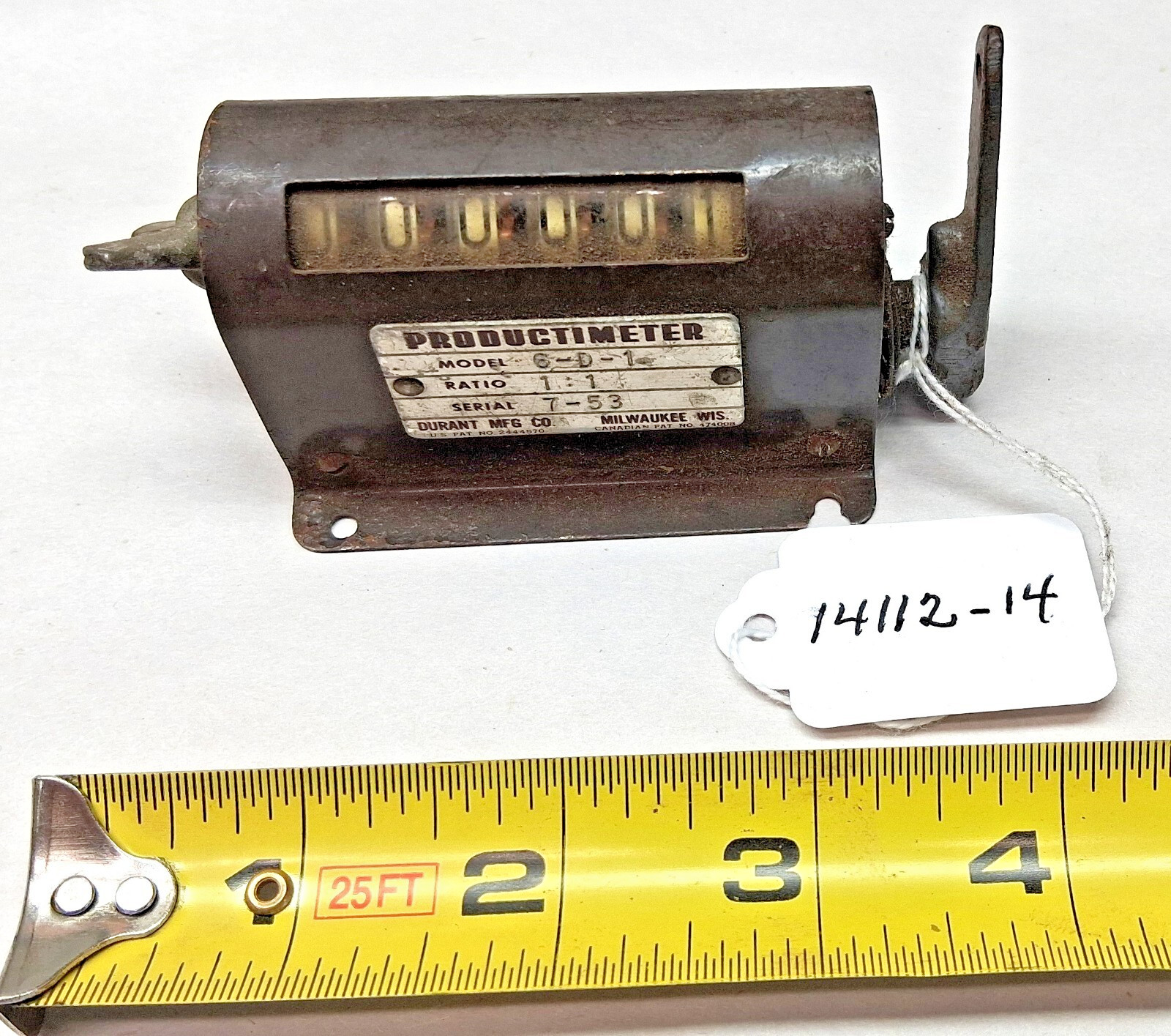 Productimeter, Durant Mfg. Co. Model 6-D-1 Vintage Productimeter, Ratio 1:1, USA