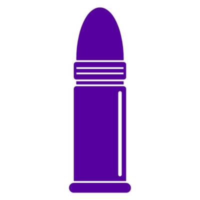 Handgun Bullet, Vinyl Decal Sticker, Multiple Colors & Sizes #6940