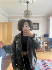 In My Element Vintage Leather Biker Jacket Y2k One Size