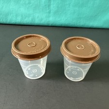 Tupperware Tupper Minis Midgets Set of 2 Mini Sheer With Shade Of Brown
