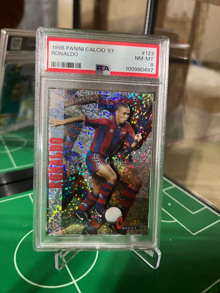 Panini Calcio Eurostars Ronaldo 1997 #123 Barcelona PSA 8 Foto 3 de 4