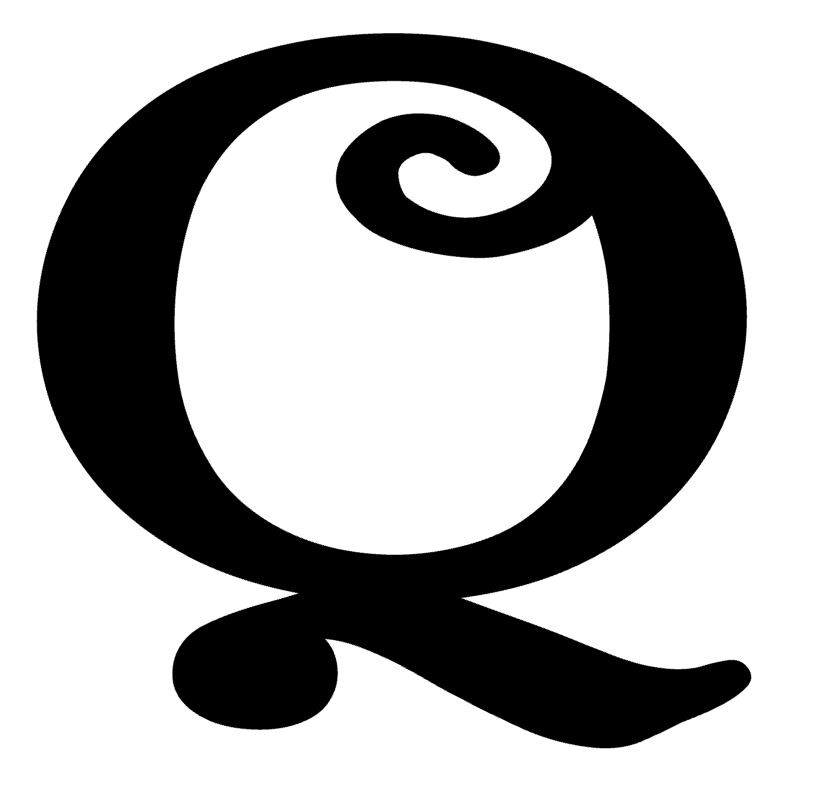 Curl Monogram Letter Q Vinyl Decal Sticker For Home Cup Car Wall a1134