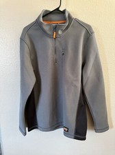 NWT-Timberland Pro Quarter Zip Jacket Small Gray long sleeve pullover polyester