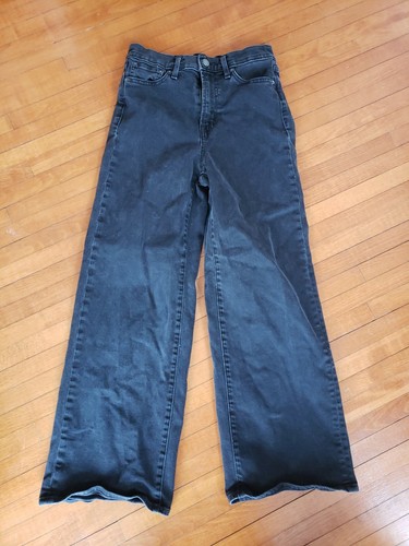 GAP Sky High Rise Wide Leg Black Denim 