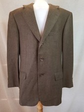 Ermenegildo Zegna Sport Coat Blazer Jacket 40 42 R Taupe Black 3 Button Wool