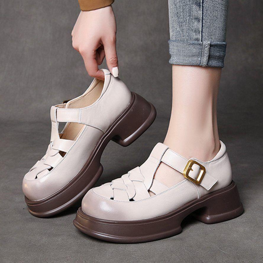 SAOLA Scarpe décolleté Oxford donna Pump Mary Janes plateau punta rotonda suola spessa