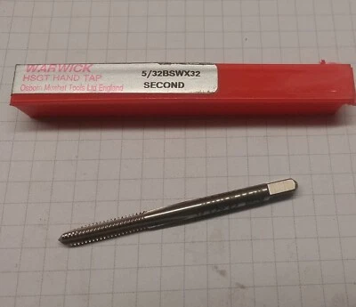 WARWICK 5/32” BSW SECOND TAP - BS WHITWORTH ~ 32 TPI ENGLISH MADE osborn tools