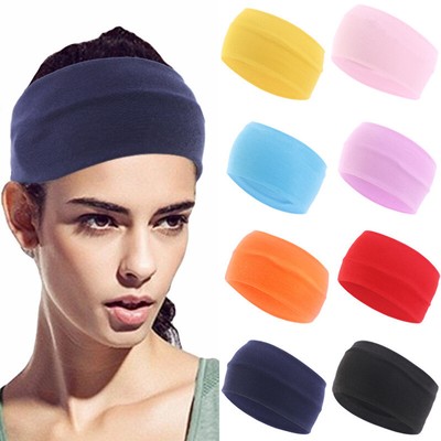 Sports Yoga Wide Elastic Headbands Solid Color Running  display picture 1