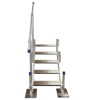 Aluminum Dock Stairs (5-Steps) | Jack Docks No-Skid Stair Kit with Safety Rail