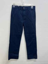 Chaps Boys Approved School Wear Flat Front Pants, Navy, Size 12 Regular