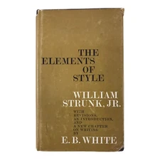 The Elements of Style by William Strunk Jr & E.B. White HCDJ 1959 1st Printing