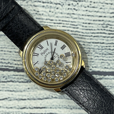 Polini Rhinestone Women s Casual Wrist Watch Golden/Black Vintage Accesory 