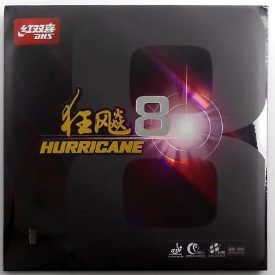 DHS Hurricane 8 Table Tennis Rubber/Sponge, Genuine, New USD