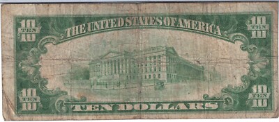 よ。ページ 1928 $10 UNITED STATES GOLD CERTIFICATE NOTE - A30649440A - WOODS