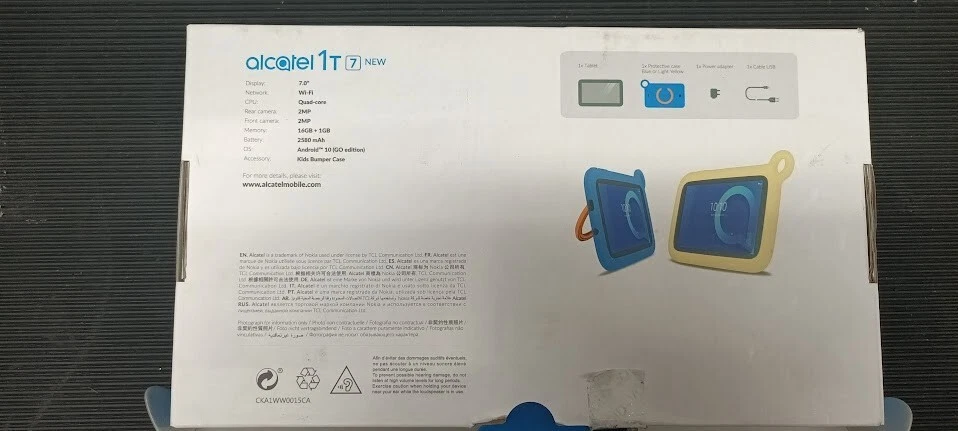 Alcatel 1T 7 Tablett 16Gb Speicher 1GB RAM Nicht Aktiv für Teile Oder Reparatur - Bild 3 von 4