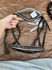 NEW Schumacher Custom Snaffle Bridle - Black/Silver - Cob - Drop