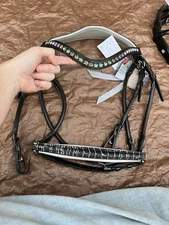 NEW Schumacher Custom Snaffle Bridle - Black/Silver - Cob - Drop