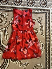 Pre-owned Forever 21 Floral Red Dress Size Medium