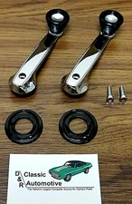 Window Crank Handles 68-74 Black Knob w Spacers +Screws fits Dodge Plymouth