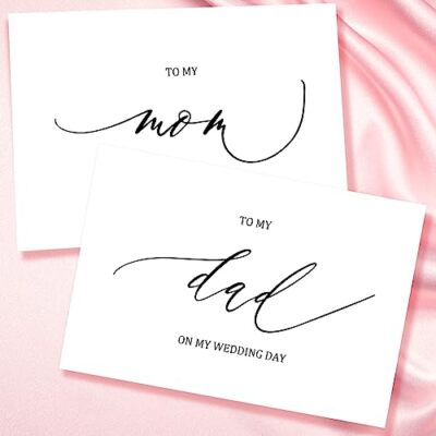 Set of 2 Wedding Day Card for My Parents, To Dad And Mom On My Wedding Day #7